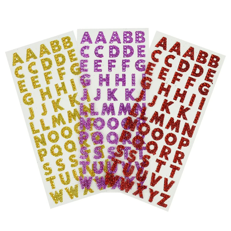 glitter letter stickers