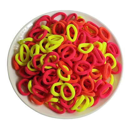 100x Colorful Rubber Hair Ties