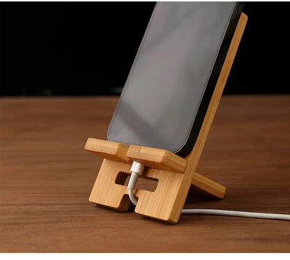 wooden desk phone holder