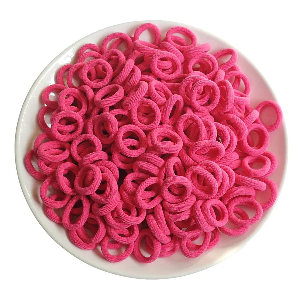 100x Colorful Rubber Hair Ties